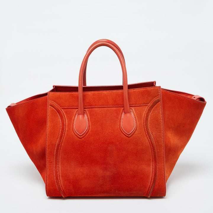 Celine Orange Nubuck and Leather Mini Luggage Tote