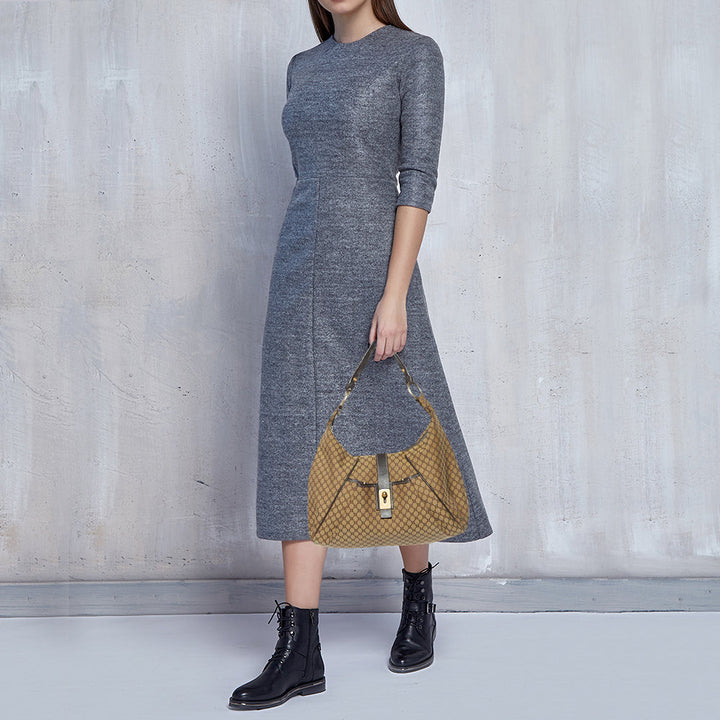 Celine Beige/Brown Macadam Canvas and Leather Bag