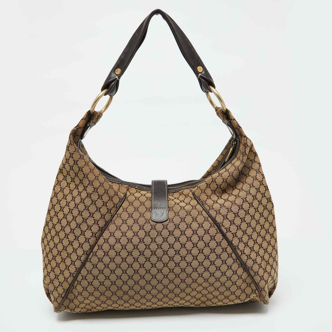 Celine Beige/Brown Macadam Canvas and Leather Bag
