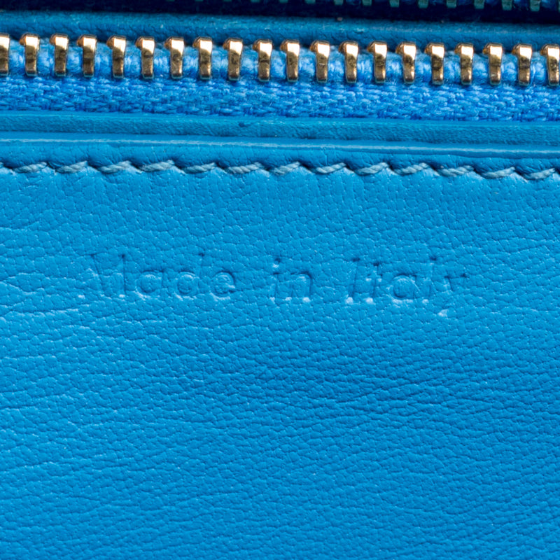 Celine Turquoise Leather Medium Classic Box Shoulder Bag
