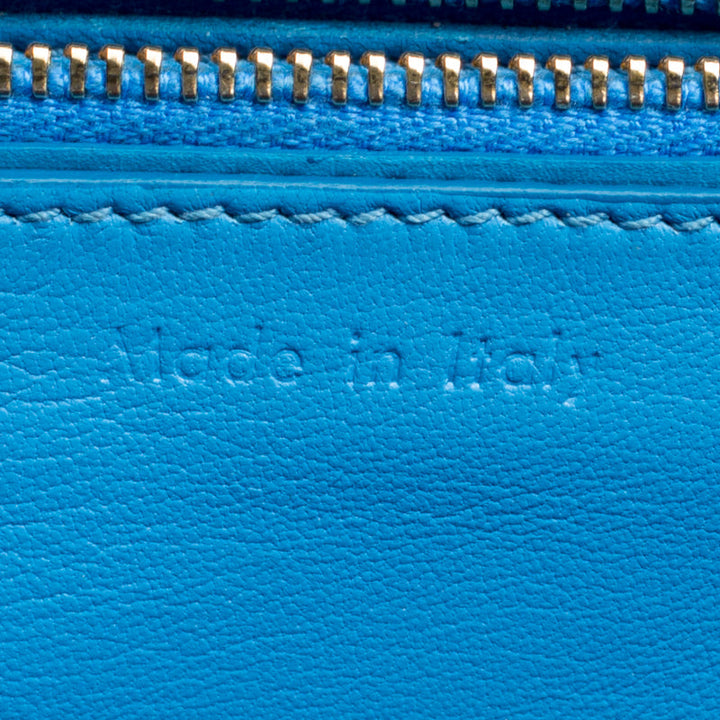 Celine Turquoise Leather Medium Classic Box Shoulder Bag