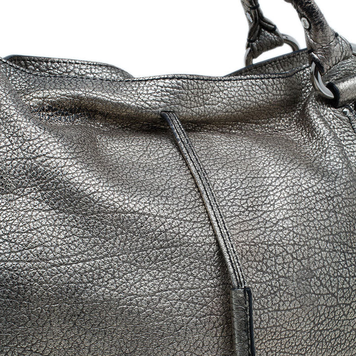 Top Quality Celine Metallic Silver Leather Large Bittersweet Hobo