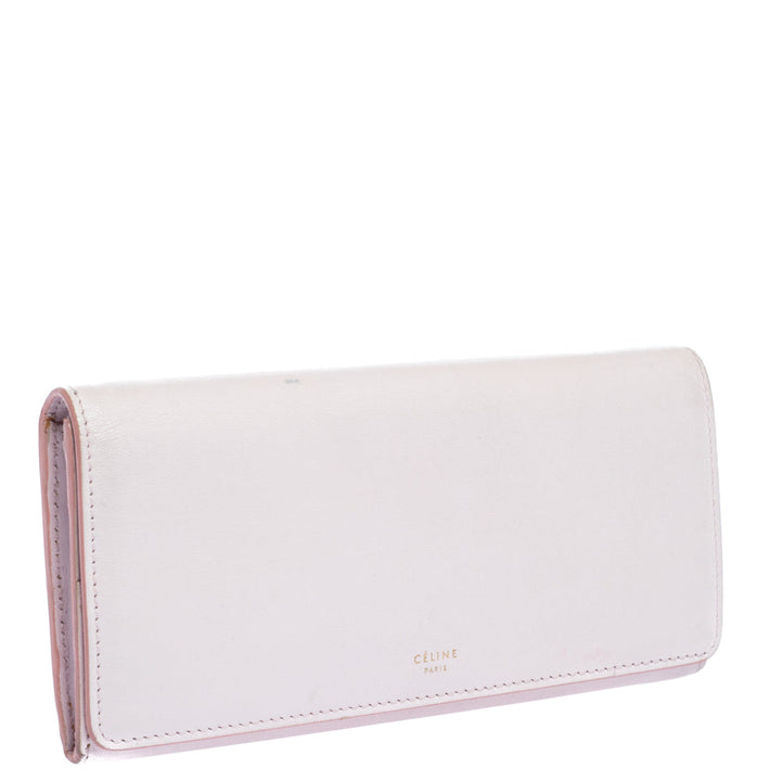 Top Quality Celine Pink Leather Flap Continental Wallet