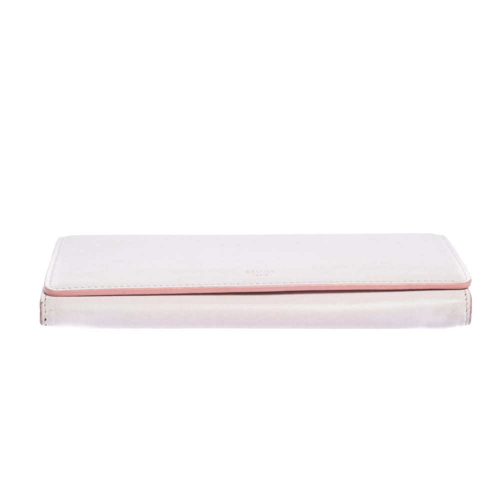 Celine Pink Leather Flap Continental Wallet