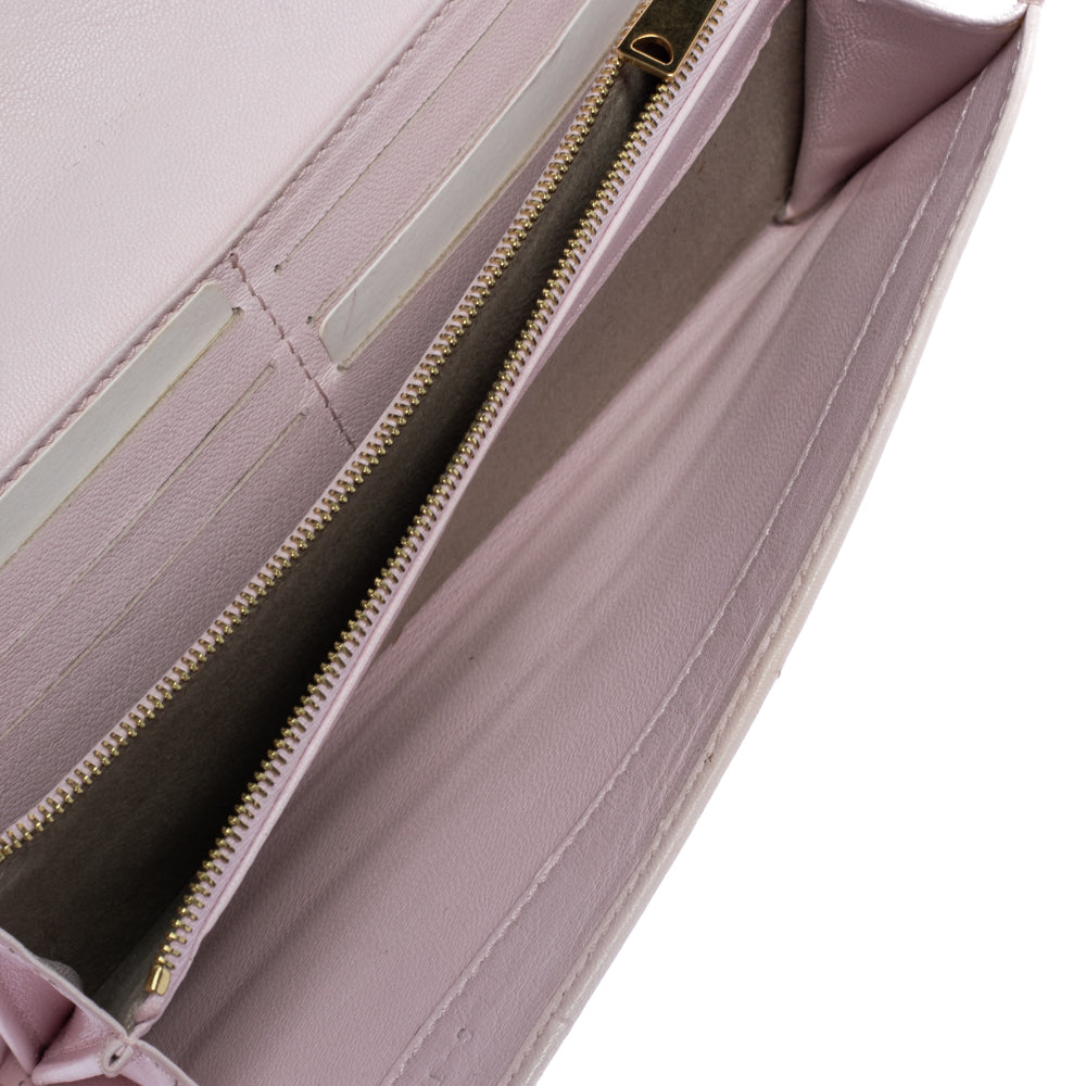 Top Quality Celine Pink Leather Flap Continental Wallet