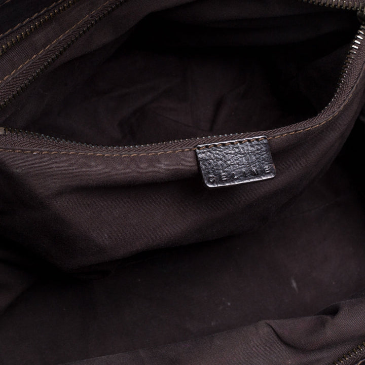 Celine Brown Leather Buckle Satchel