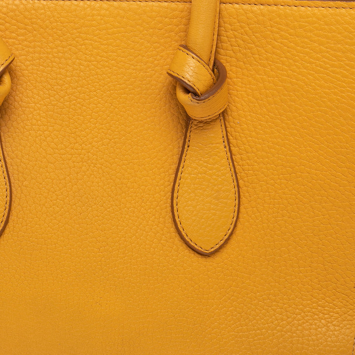 Top Quality Celine Yellow Leather Small Tie Tote