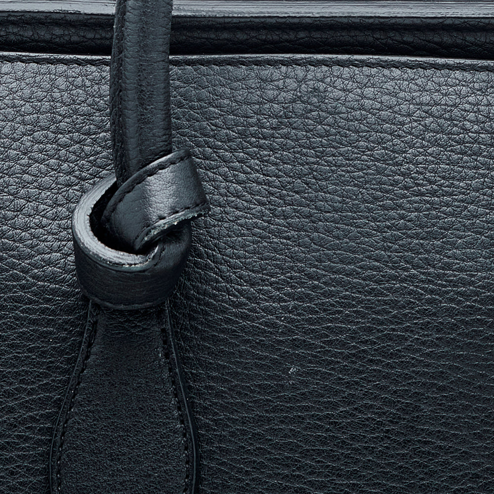 Celine Black Leather Small Tie Tote