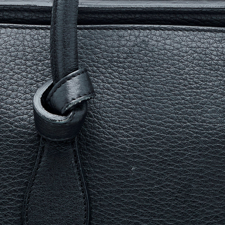 Celine Black Leather Small Tie Tote