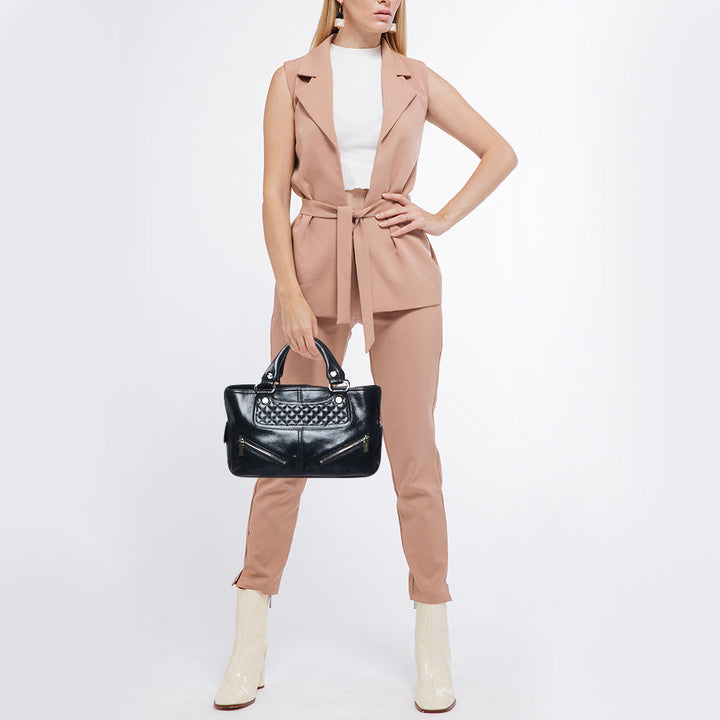 Celine Black Quilted Glossy Leather Boogie Tote