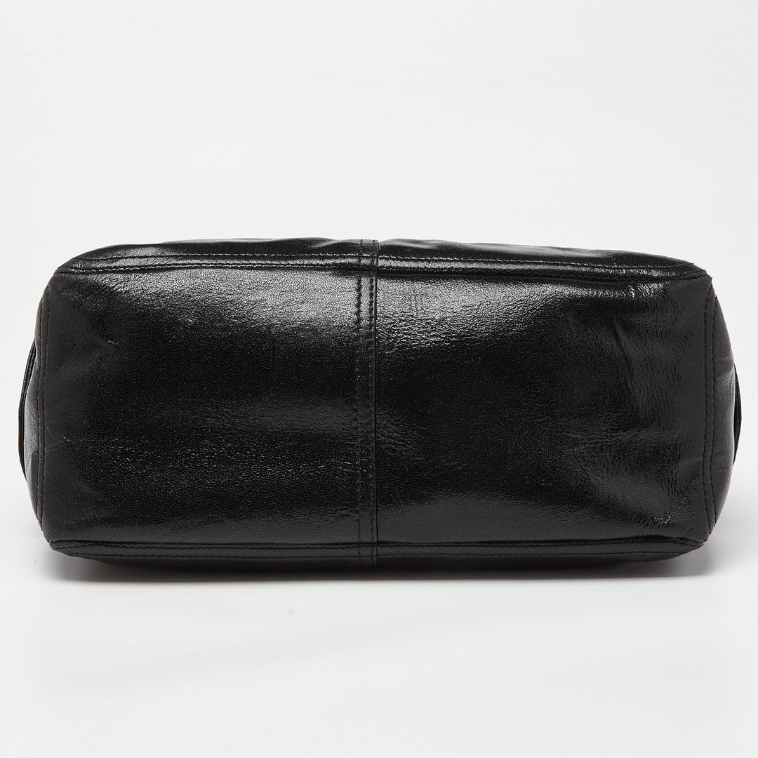 Celine Black Quilted Glossy Leather Boogie Tote