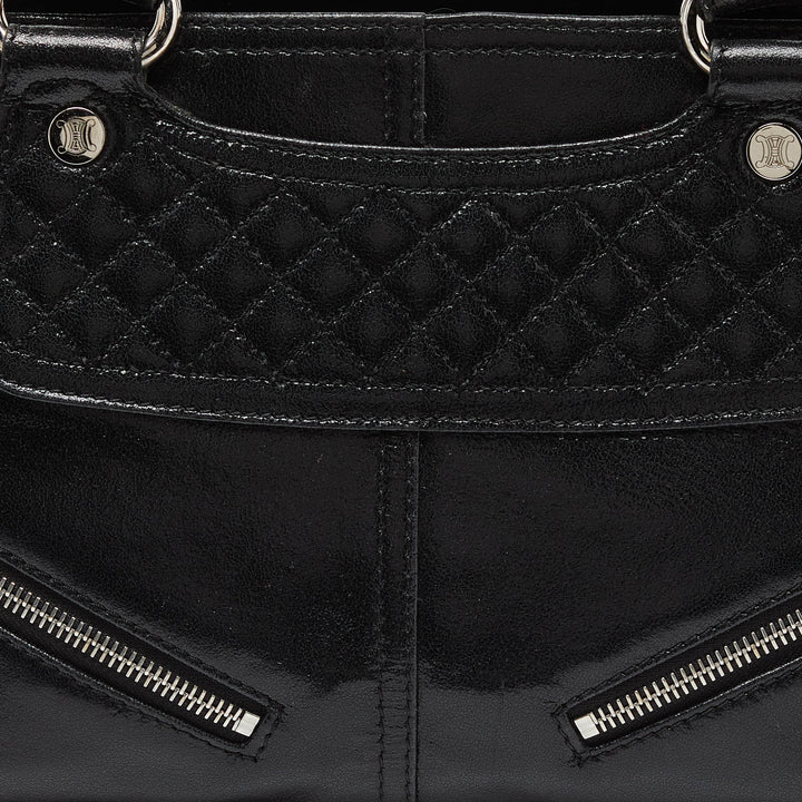 Celine Black Quilted Glossy Leather Boogie Tote