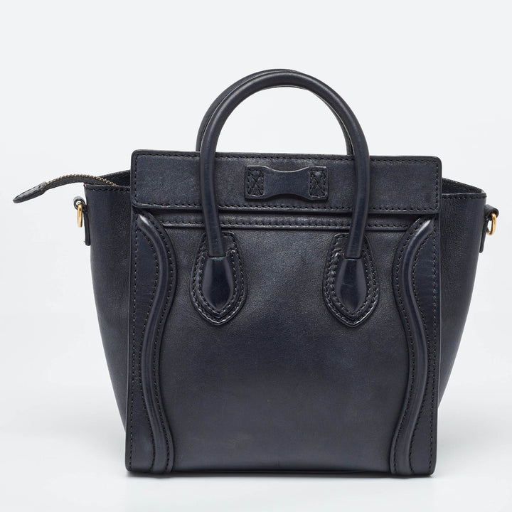 Celine Black Leather Nano Luggage Tote
