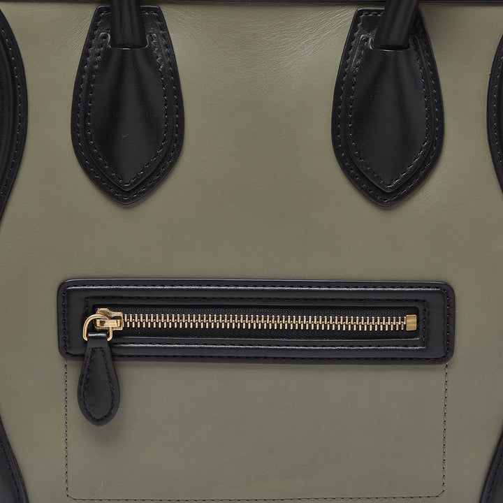 Celine Tricolor Leather and Suede Mini Luggage Tote