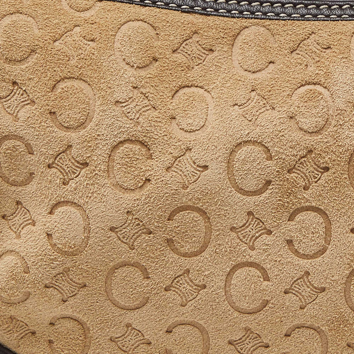 Celine Beige/Brown  Embossed Suede Ava Bag
