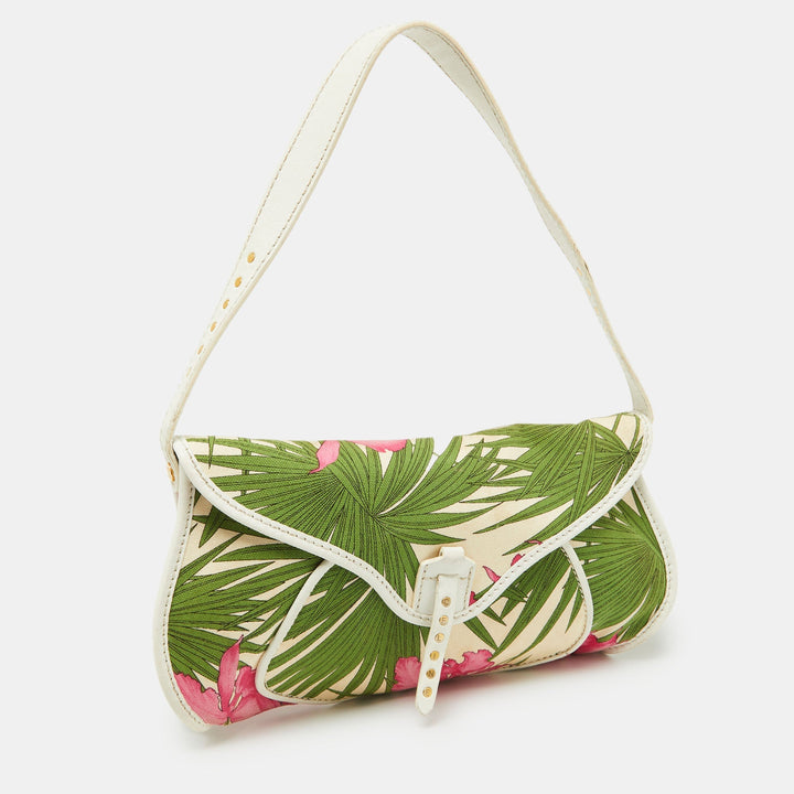 Celine Multicolor Tropical Print Canvas and Leather Shoulder Bag