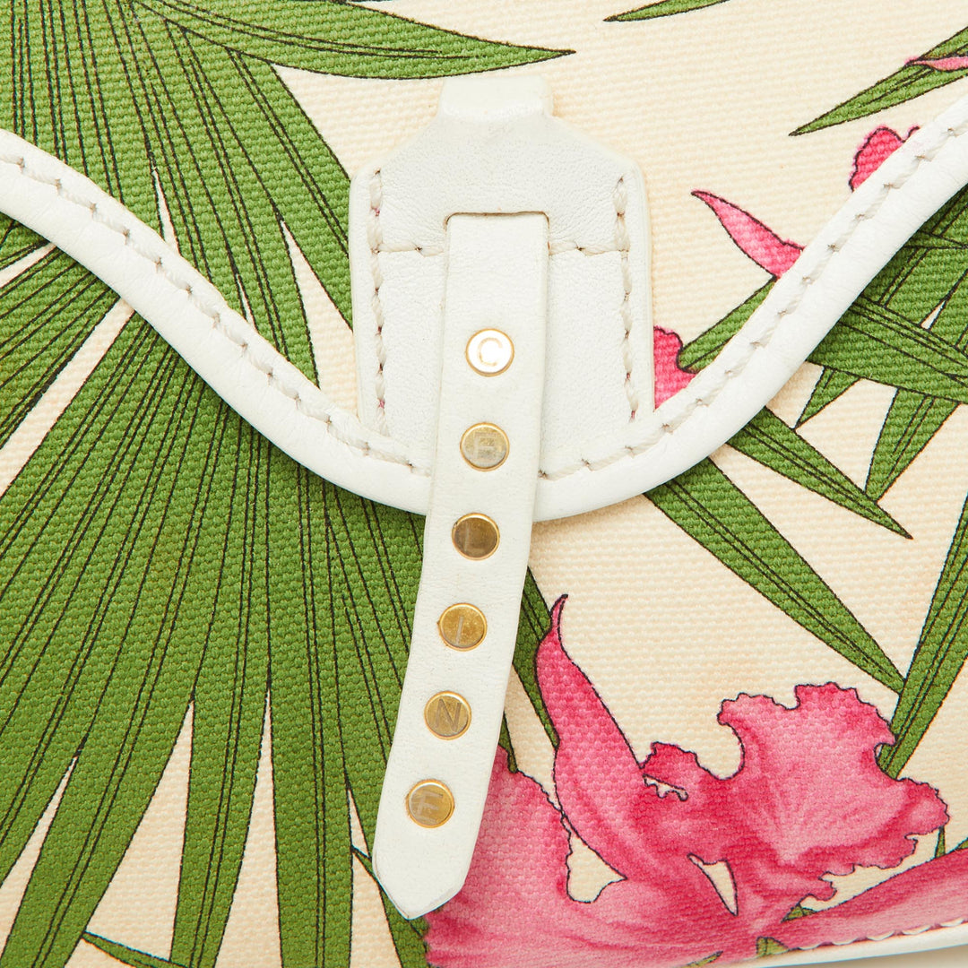 Celine Multicolor Tropical Print Canvas and Leather Shoulder Bag