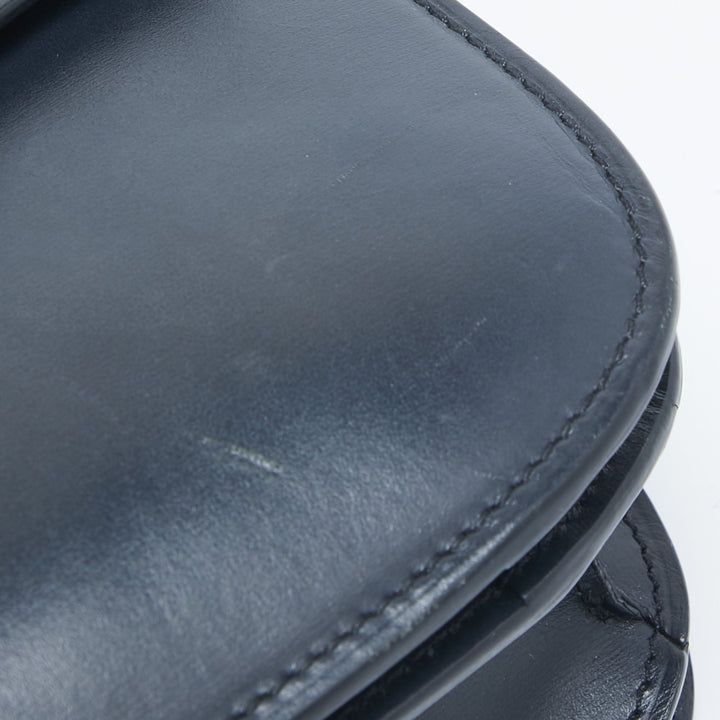 Celine Navy Blue Leather Medium Classic Box Shoulder Bag