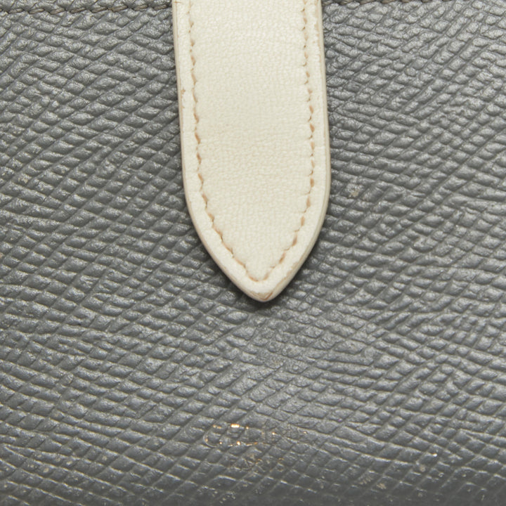 Celine Grey/Off White Leather Accordion Card Holder