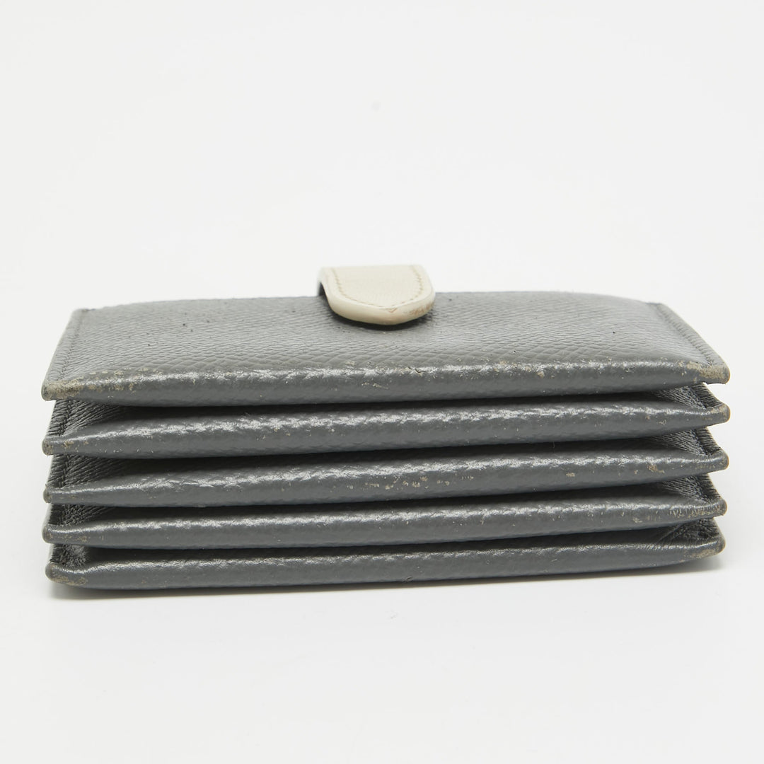 Celine Grey/Off White Leather Accordion Card Holder