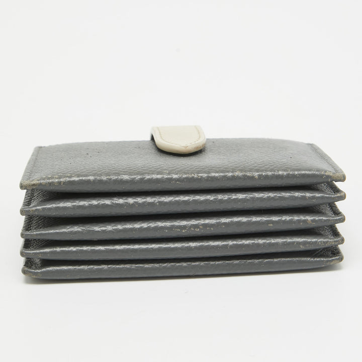 Celine Grey/Off White Leather Accordion Card Holder