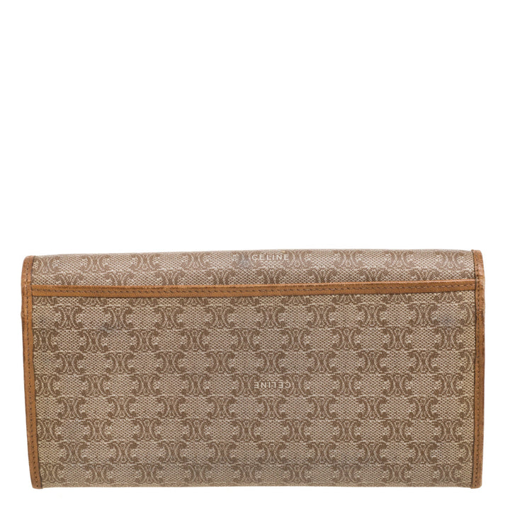 Celine Beige Macadam Coated Canvas and Leather Wallet