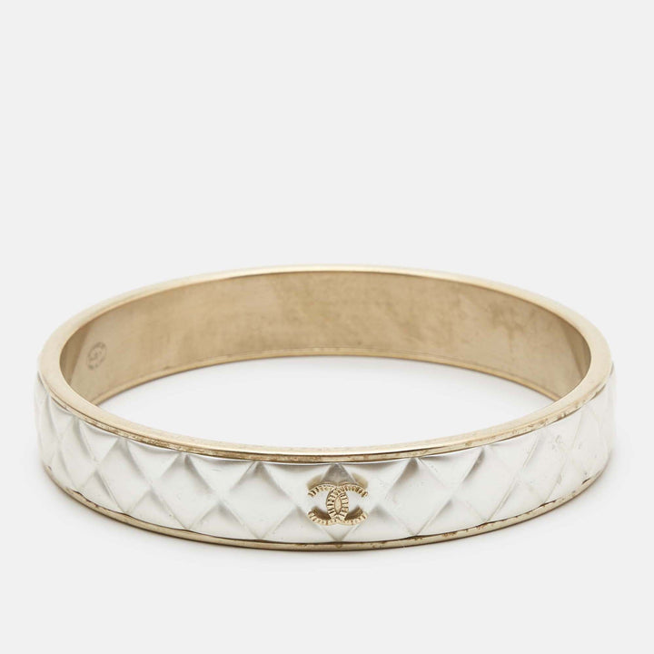 Top Quality Chanel CC Composite Gold Tone Bangle Bracelet