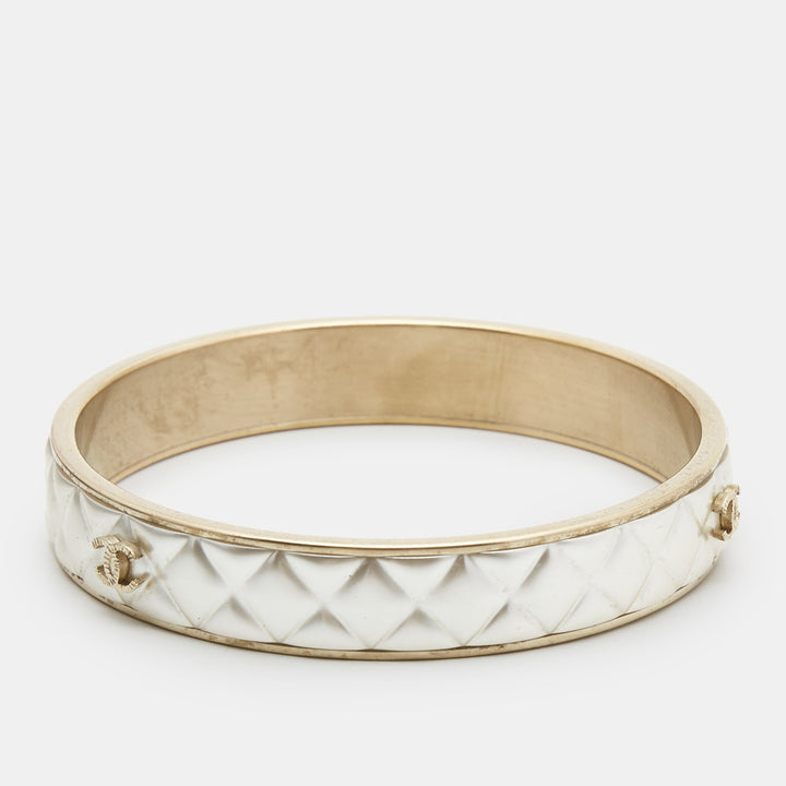 Top Quality Chanel CC Composite Gold Tone Bangle Bracelet