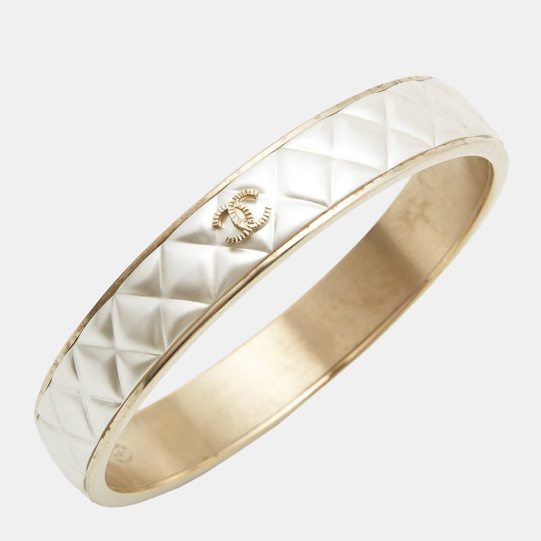 Top Quality Chanel CC Composite Gold Tone Bangle Bracelet