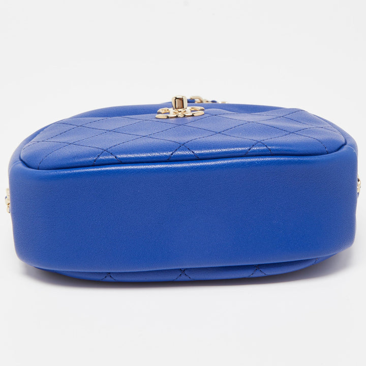 Chanel Blue Quilted Leather Small Casual Trip Camera Crossbody Bag