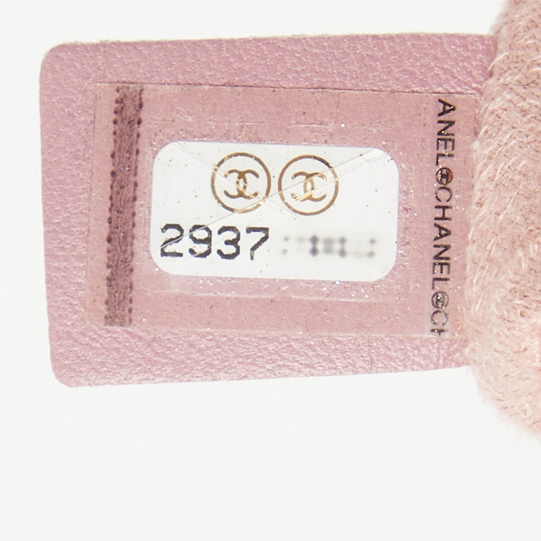 Top Quality Chanel Peach Leather Logo Studs Deauville Drawstring Bucket Bag