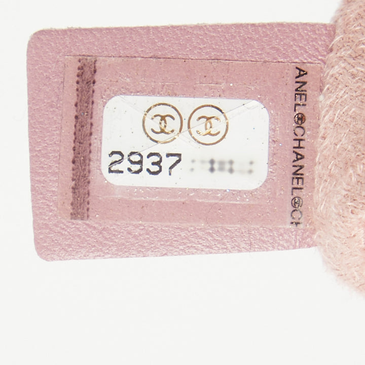 Top Quality Chanel Peach Leather Logo Studs Deauville Drawstring Bucket Bag