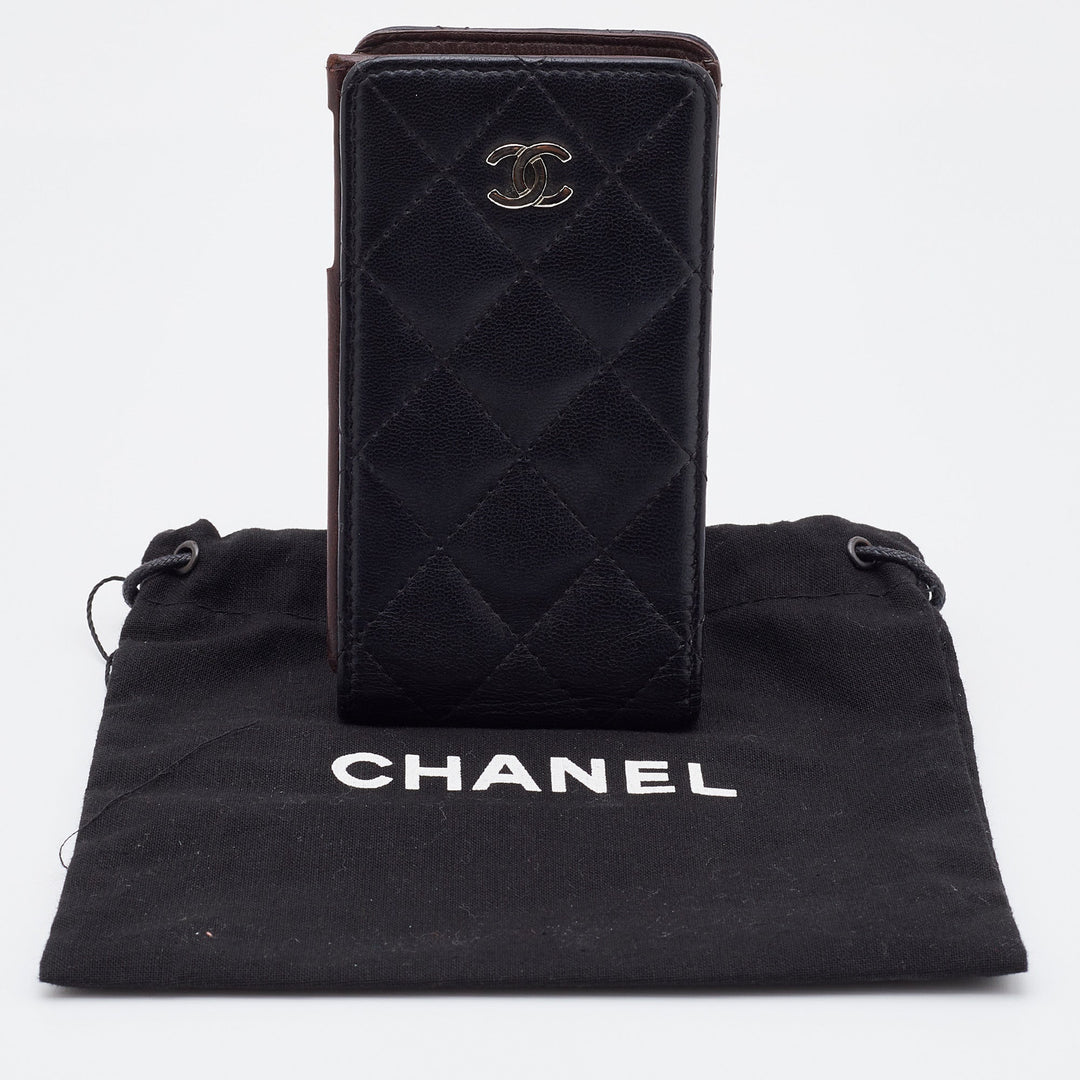 Chanel Black Quilted Leather CC iPhone4/5 Case
