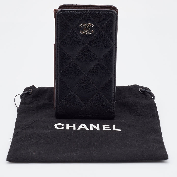 Chanel Black Quilted Leather CC iPhone4/5 Case