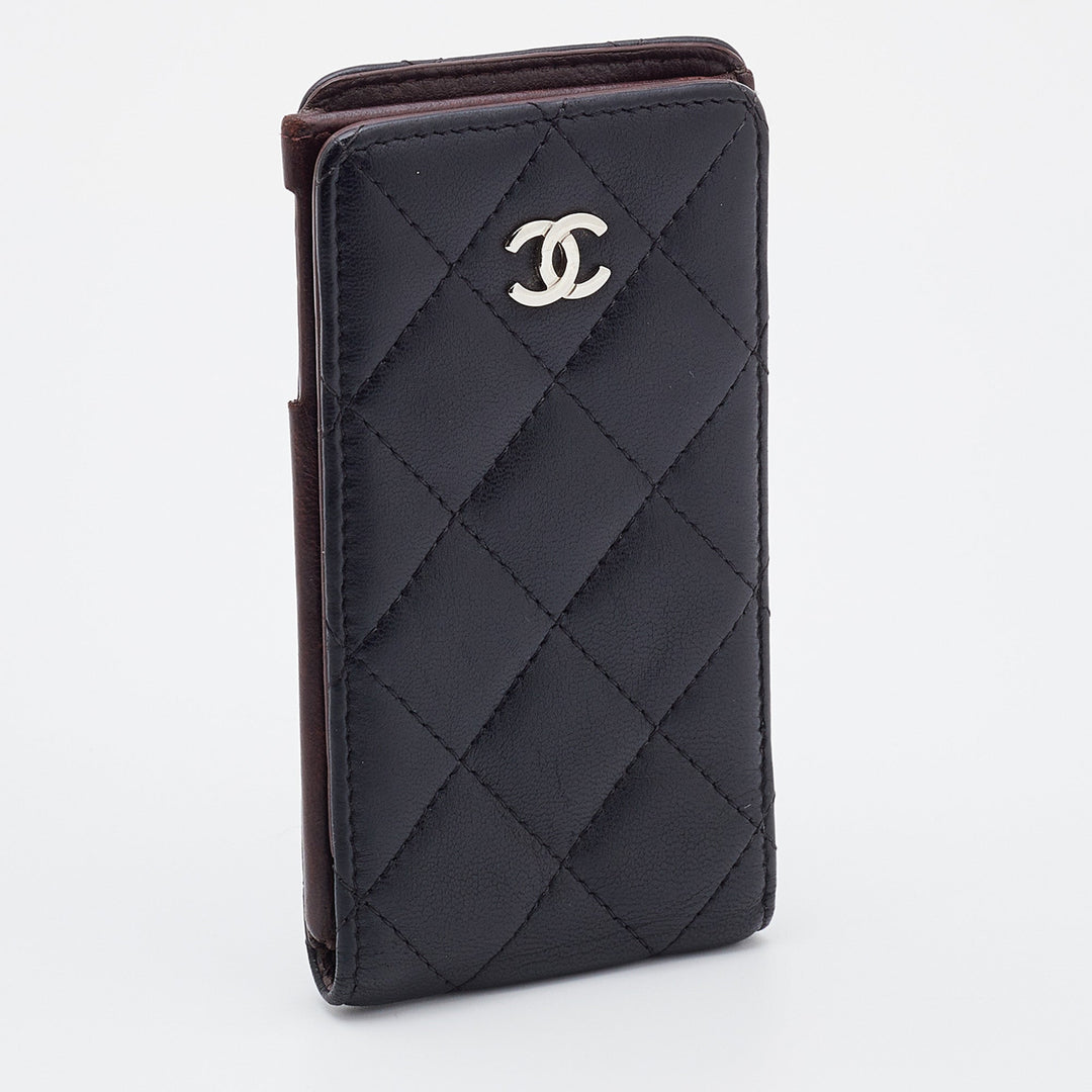Chanel Black Quilted Leather CC iPhone4/5 Case