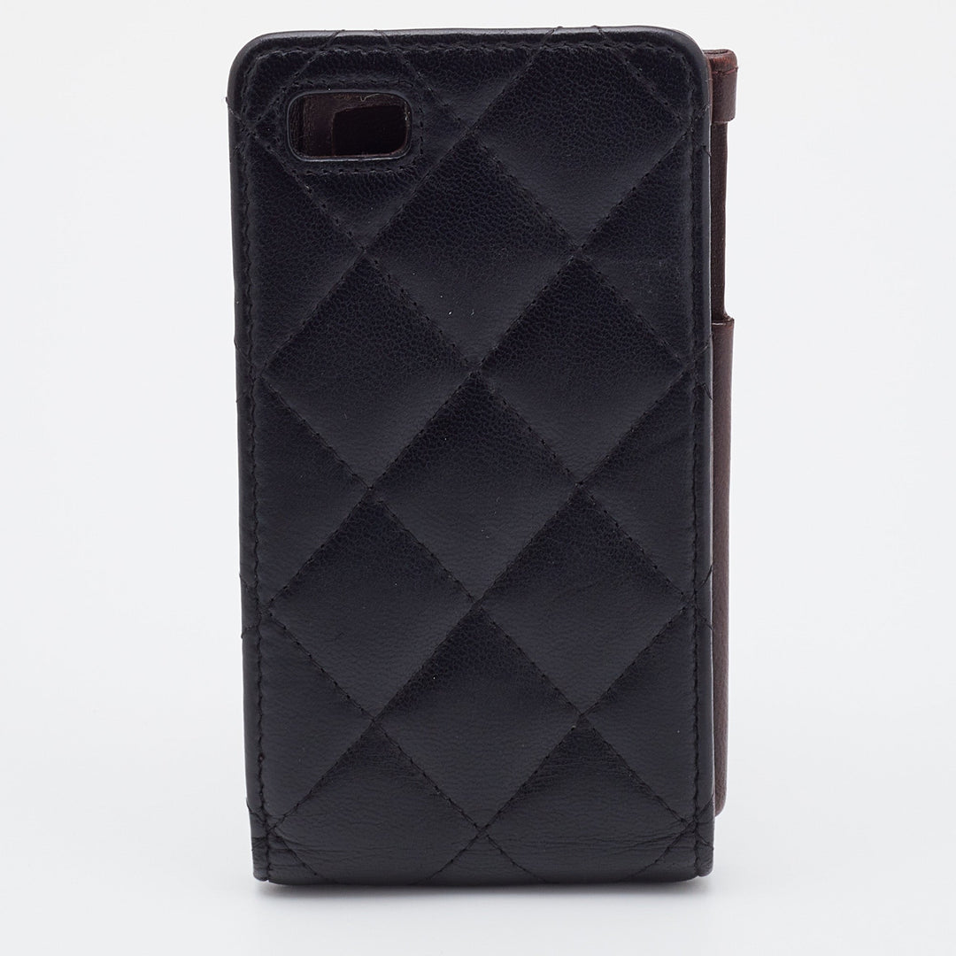 Chanel Black Quilted Leather CC iPhone4/5 Case
