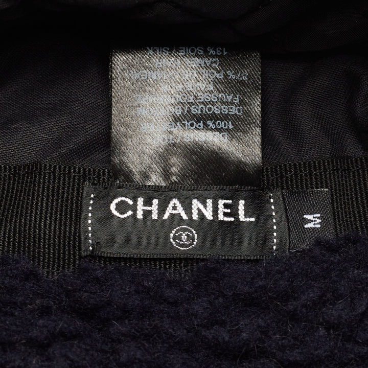 Chanel Black Quilted Coco Neige Trapper Hat M