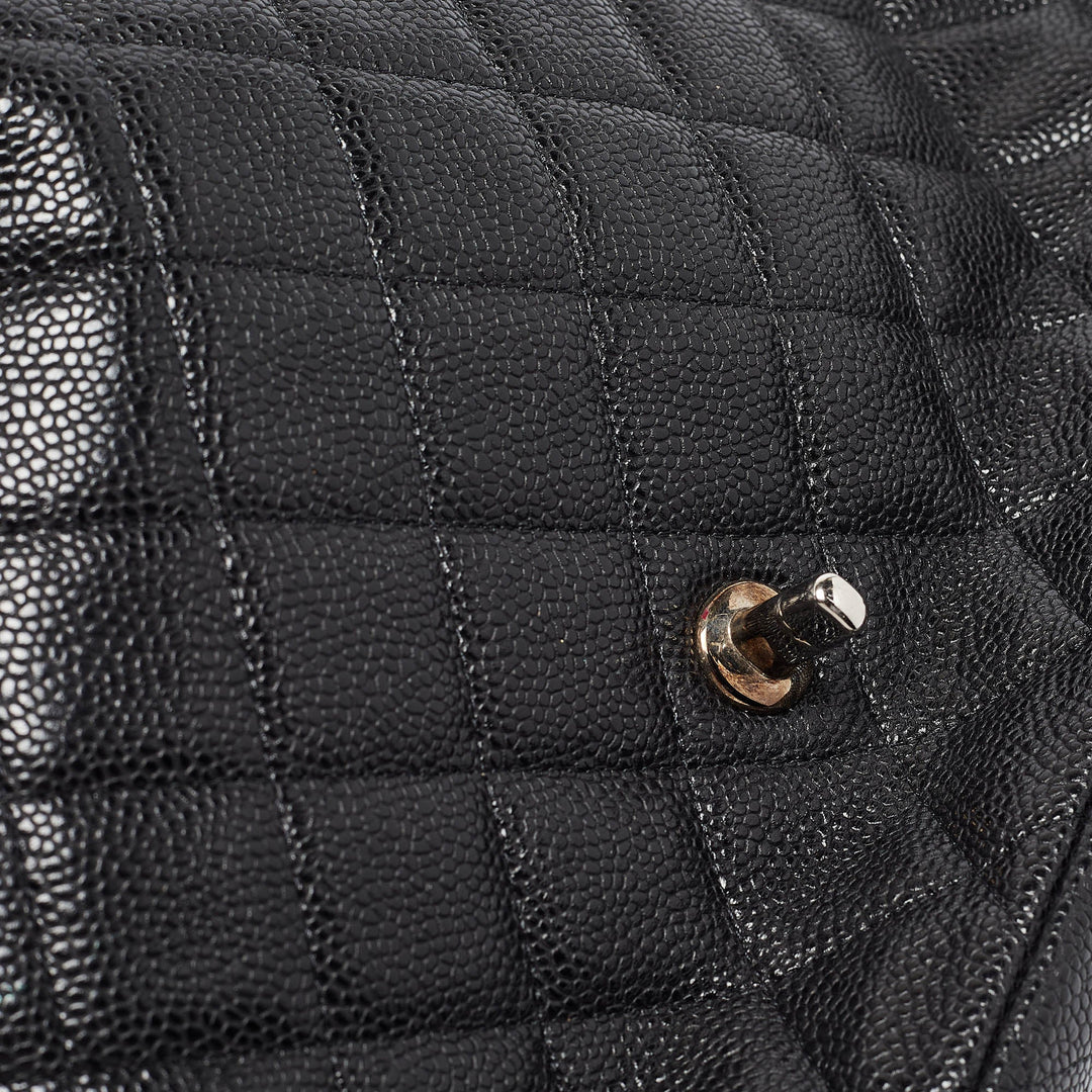 Chanel Black Quilted Caviar Leather Maxi Classic Single New Bag