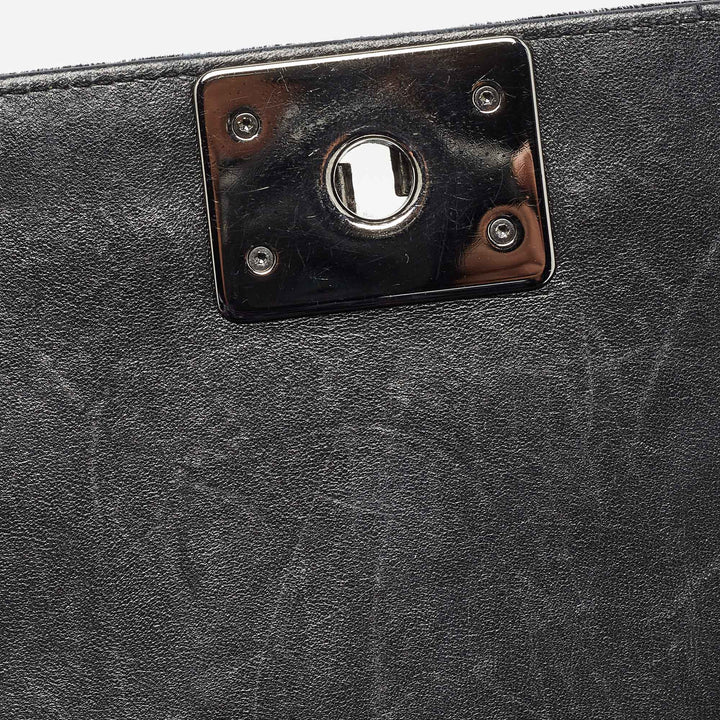 Chanel Black Quilted Velvet Medium Boy New Bag