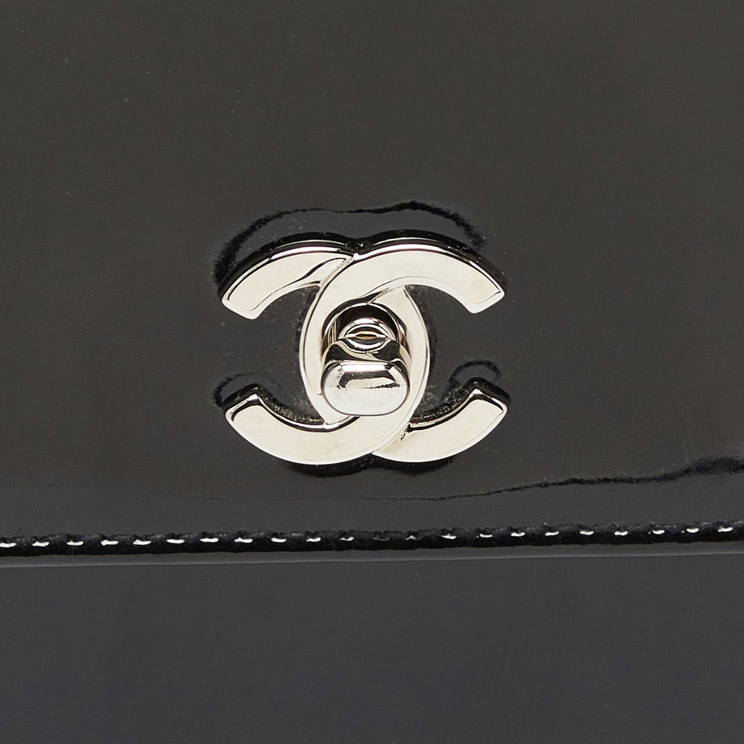 Chanel Black Patent Leather Vintage CC Square New Bag