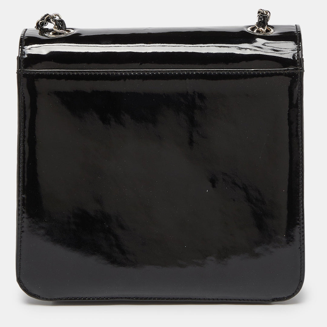 Chanel Black Patent Leather Vintage CC Square New Bag