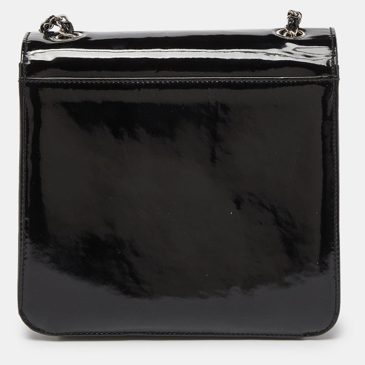 Chanel Black Patent Leather Vintage CC Square New Bag