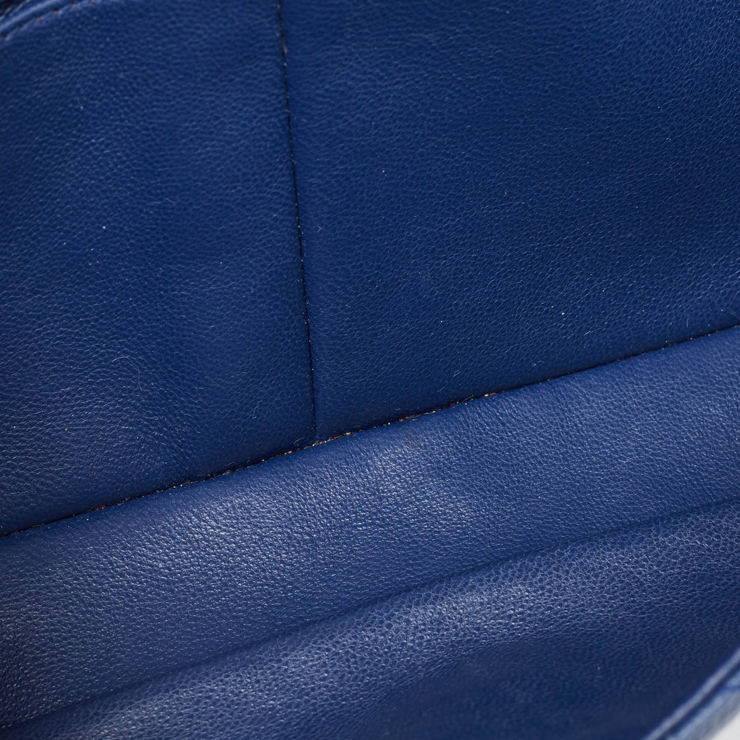 Chanel Blue Quilted Caviar Leather East/West Classic New Bag