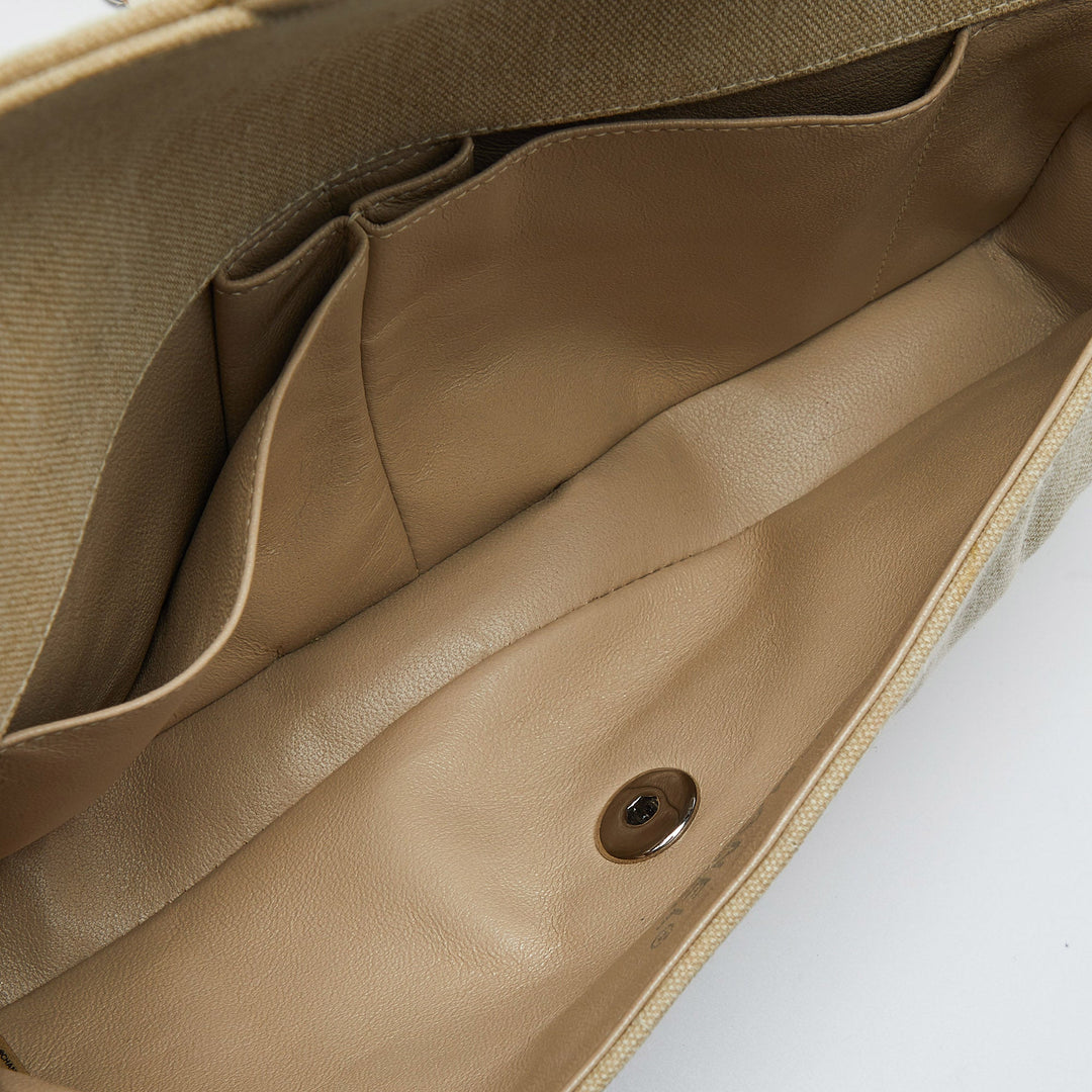 Chanel Beige Quilted Canvas Travel Line East West New Bag