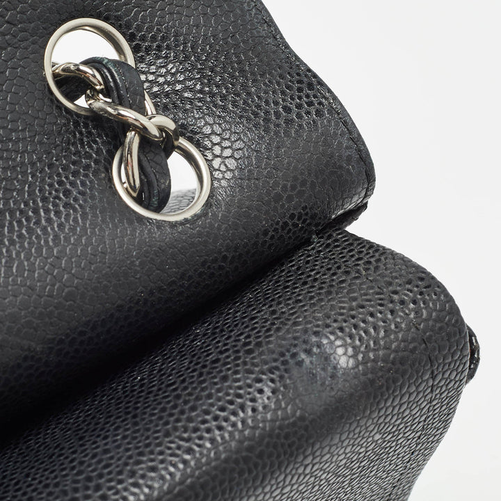 Chanel Black Quilted Caviar Leather Maxi Classic Double New Bag