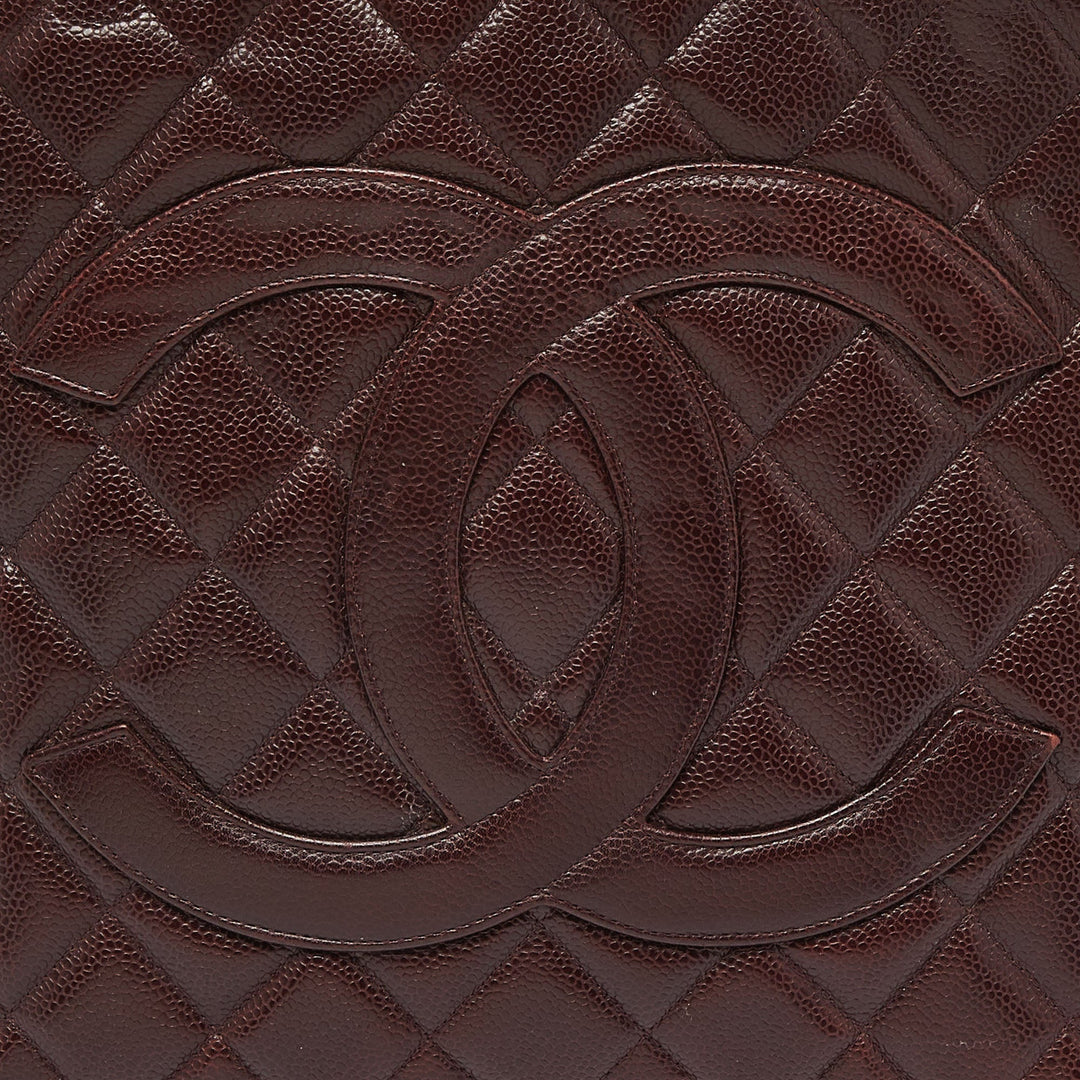 Chanel Burgundy Quilted Caviar Leather Medallion Tote