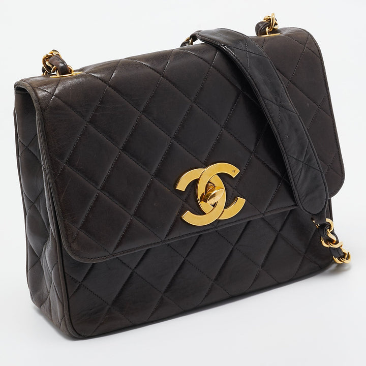 Chanel Black Quilted Leather CC Square New Chain Bag