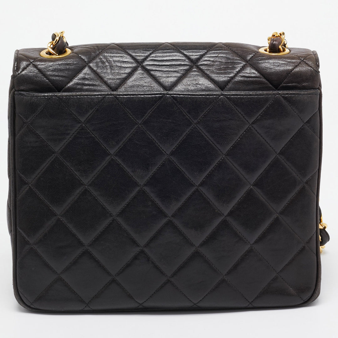 Chanel Black Quilted Leather CC Square New Chain Bag