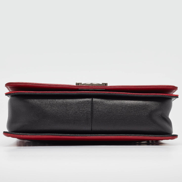 Chanel Black/Red Quilted Leather Large Boy New Bag