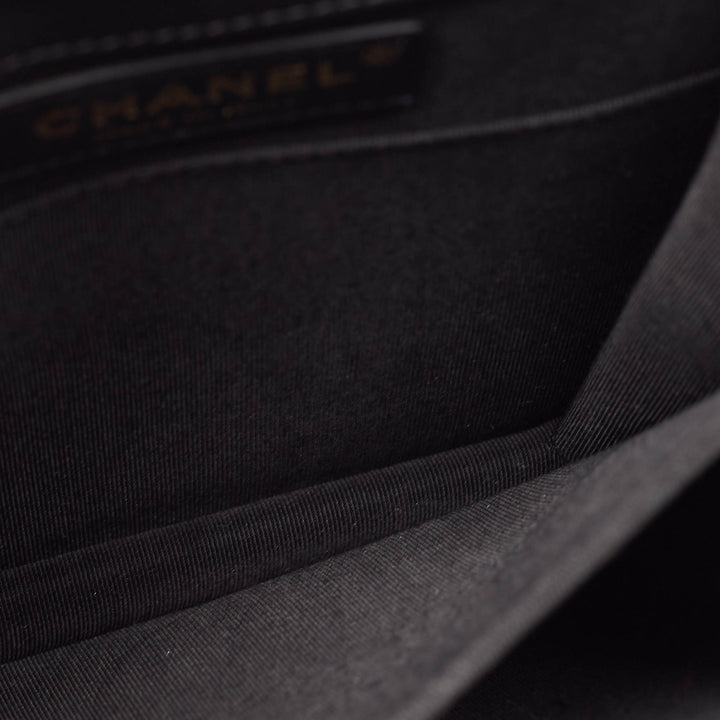 Chanel Black Quilted Leather North South Boy Bag